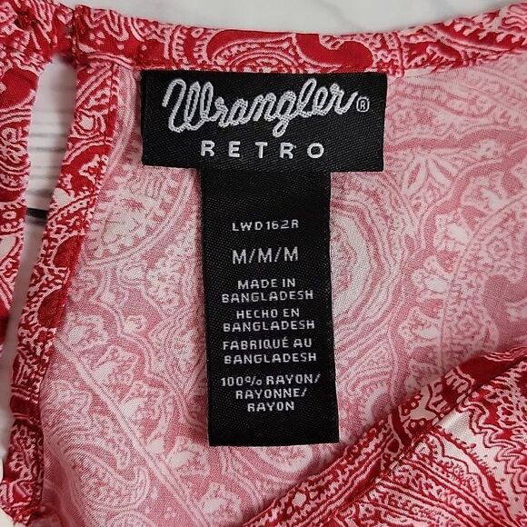 Wrangler Retro paisley print mini dress - red & white Women's Size M - Picture 9 of 12